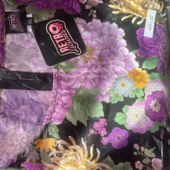 Retrolicious Purple Metallic Floral Dress - Picture 10 of 12